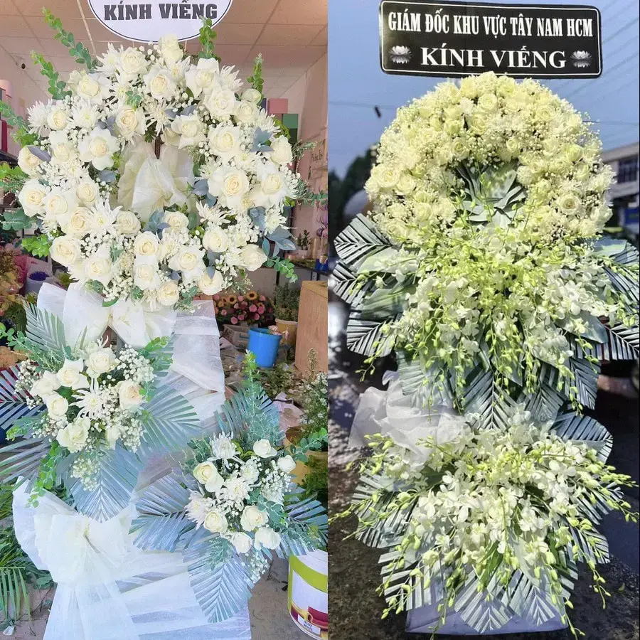 Kệ hoa chia buồn tại Chí Linh