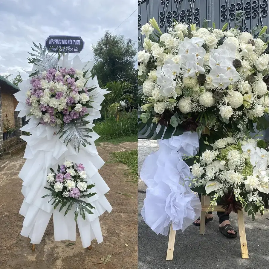 Vòng hoa đám tang tại Chư Sê