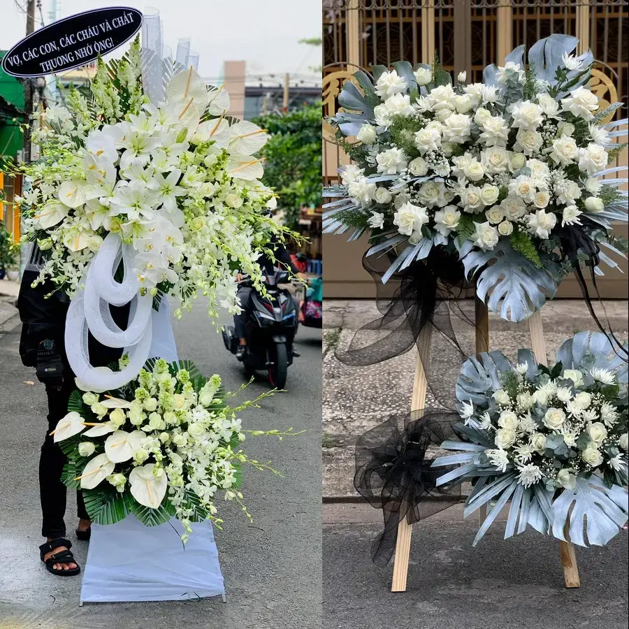 Kệ hoa chia buồn tại Chu Văn An