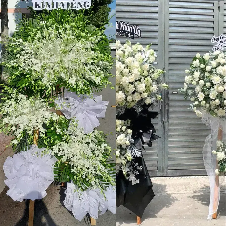 Kệ hoa chia buồn tại Chũ