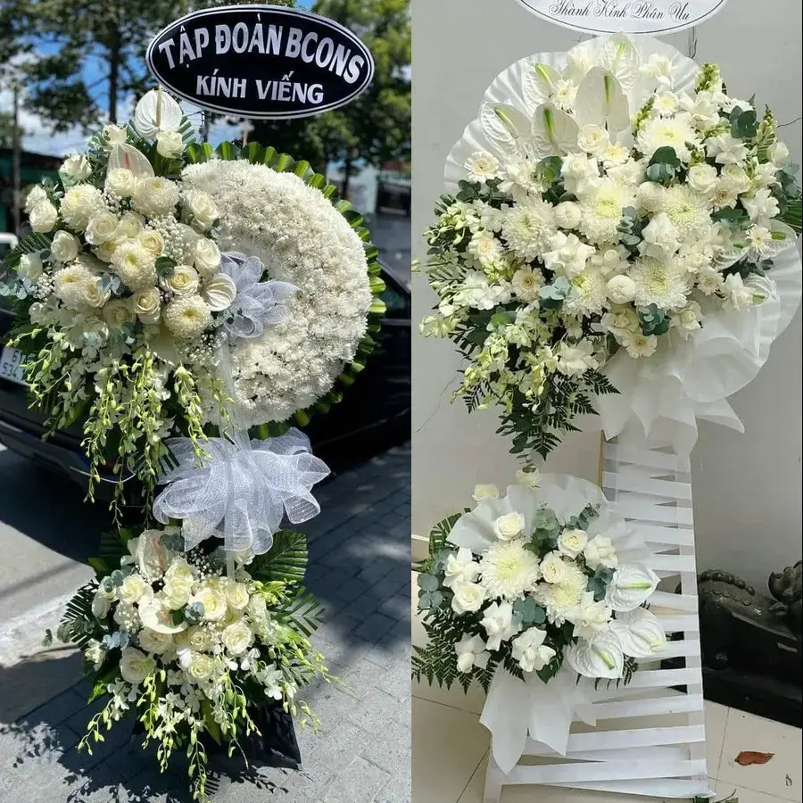 Vòng hoa đám tang tại Chương Dương