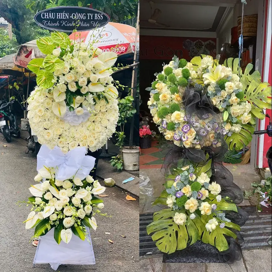Kệ hoa chia buồn tại Chương Dương