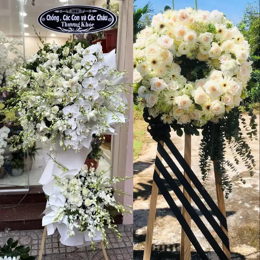 Vòng hoa đám tang tại Cờ Đỏ, Cần Thơ