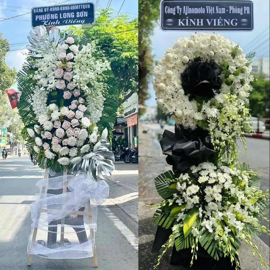 Kệ hoa chia buồn tại Cổ Lễ
