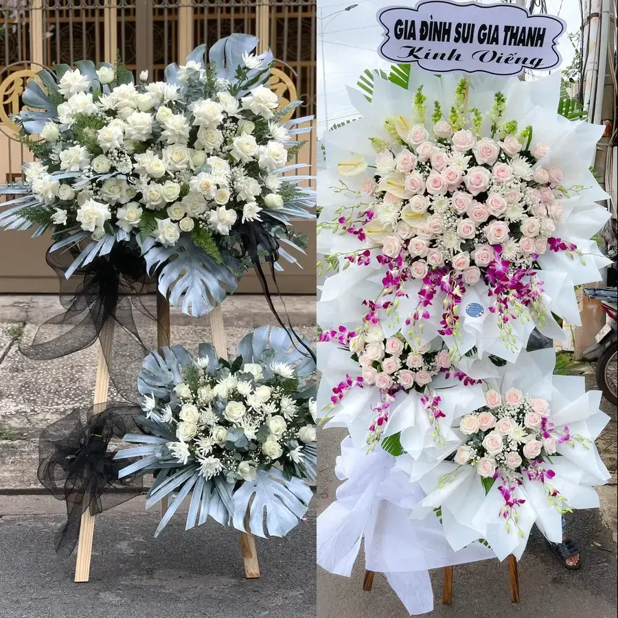 Kệ hoa chia buồn tại Đại Đồng, Hưng Yên