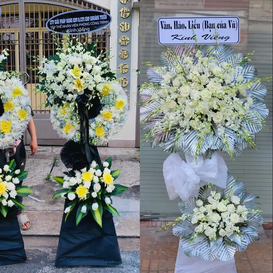 Kệ hoa chia buồn tại Đào Viên