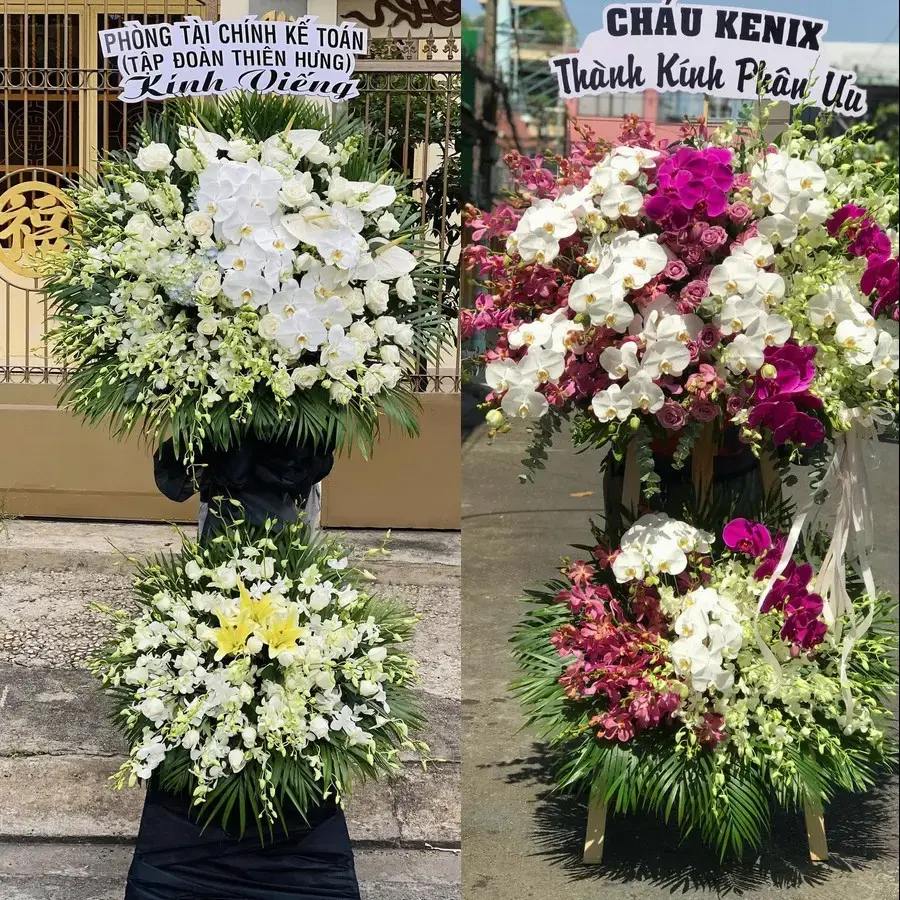 Vòng hoa đám tang tại Dầu Giây