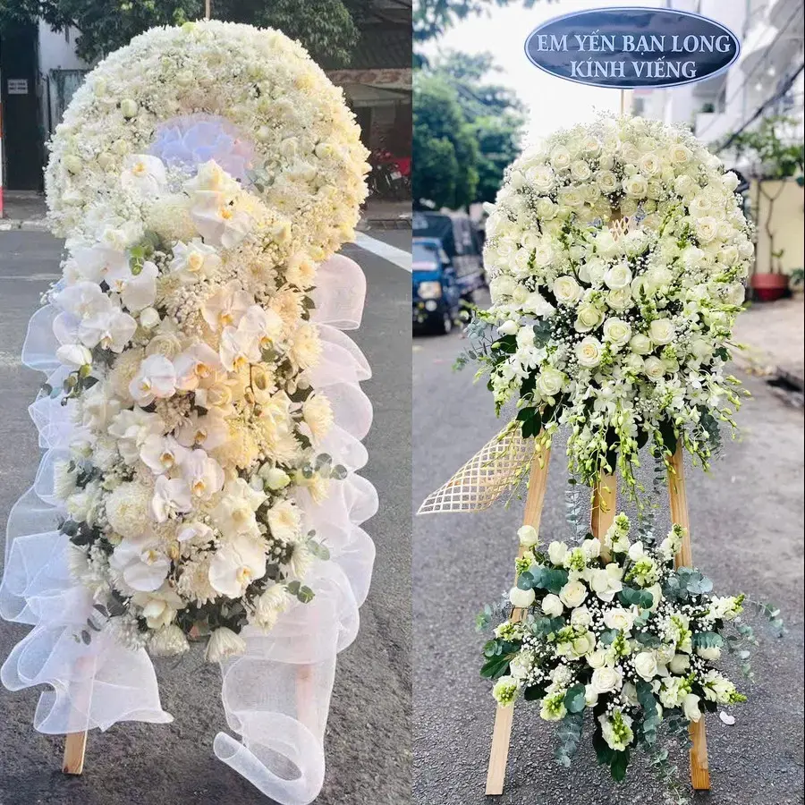 Vòng hoa đám tang tại Điềm Thụy
