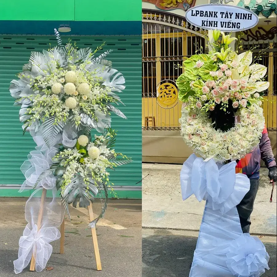 Kệ hoa chia buồn tại Điềm Thụy