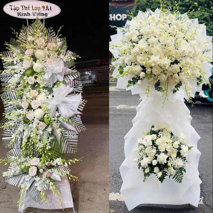 Vòng hoa đám tang tại Điện Bàn Bắc