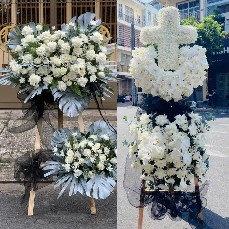 Kệ hoa chia buồn tại Diên Hà