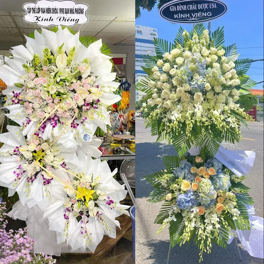 Vòng hoa đám tang tại Đồ Sơn