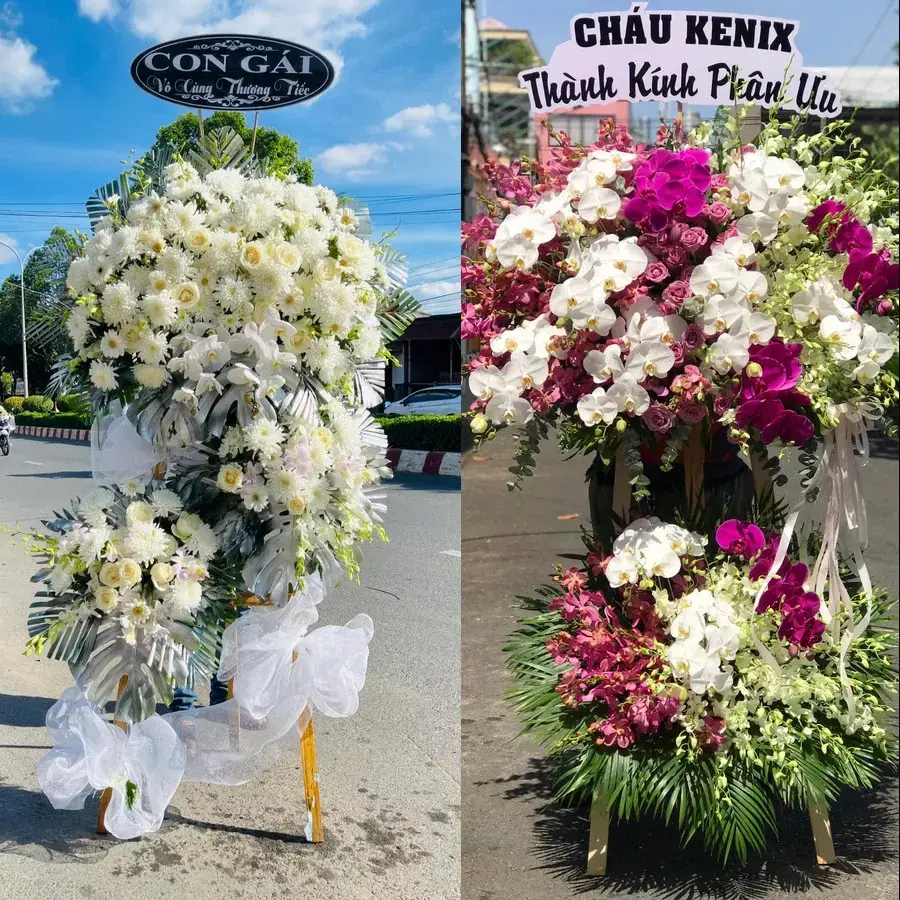 Vòng hoa đám tang tại Đông A