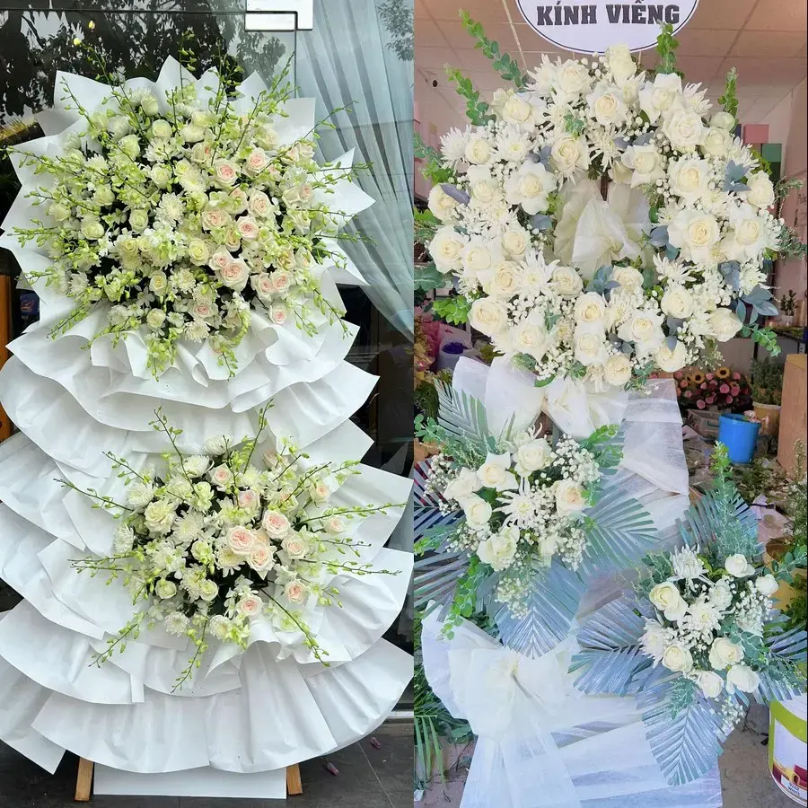 Kệ hoa chia buồn tại Đông Quang
