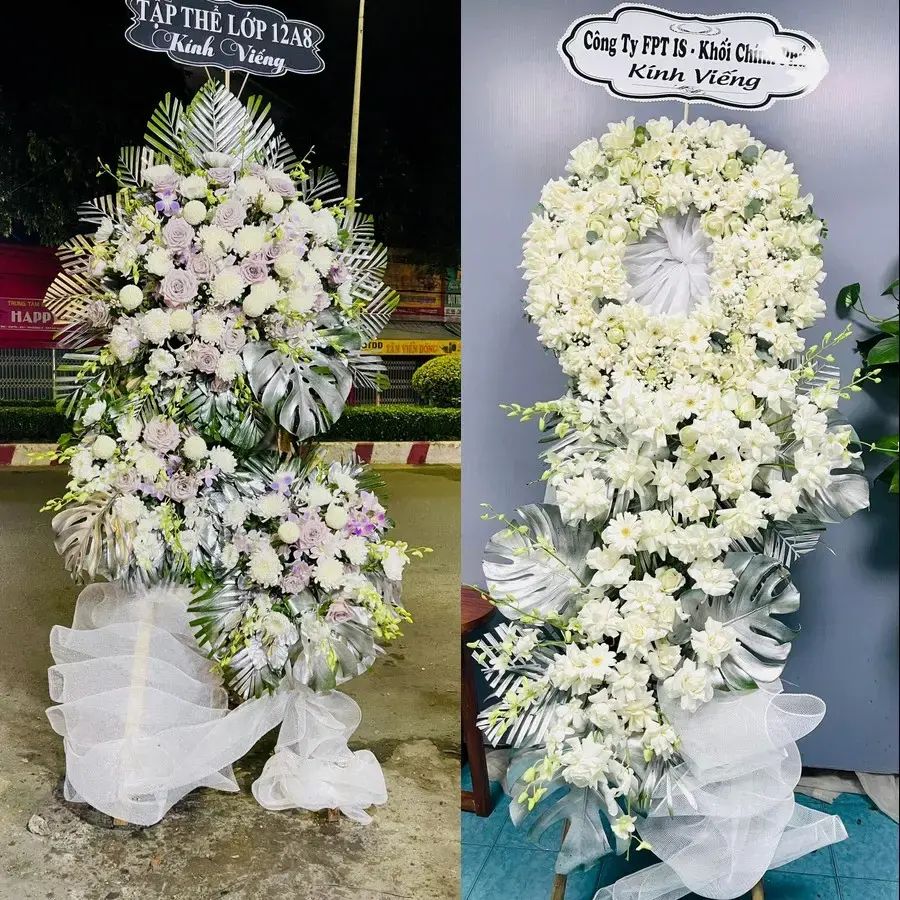 Kệ hoa chia buồn tại Đông Sơn, Quảng Ngãi