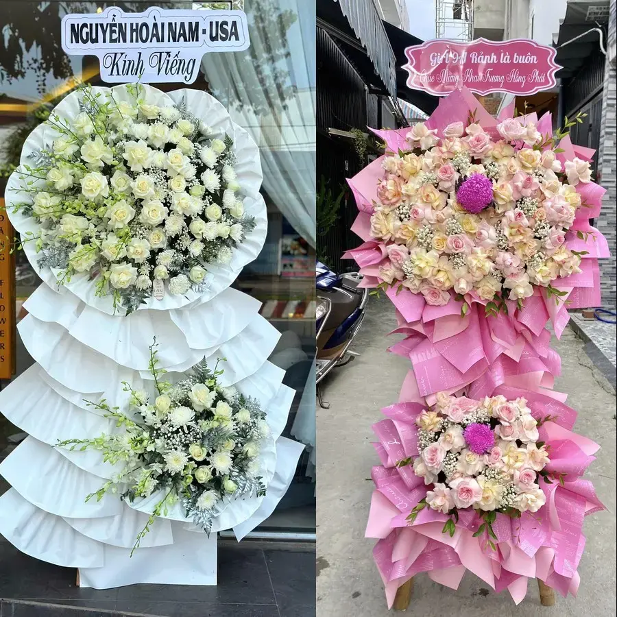 Kệ hoa chia buồn tại Đông Thành, Nghệ An
