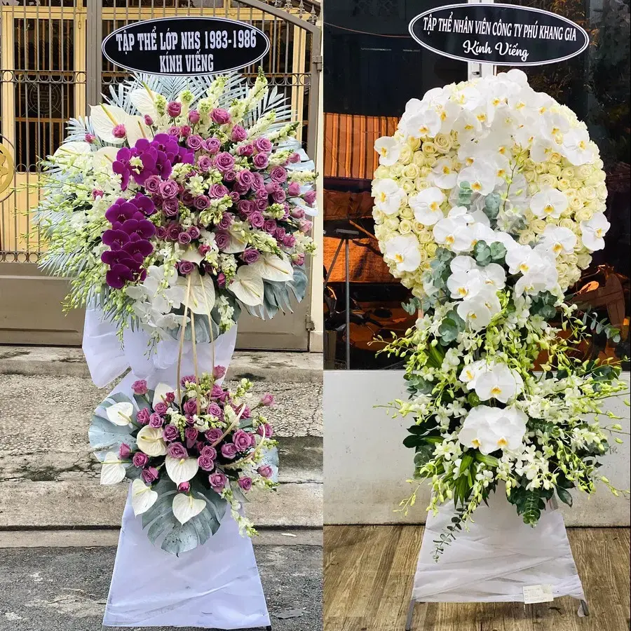 Kệ hoa chia buồn tại Đông Triều