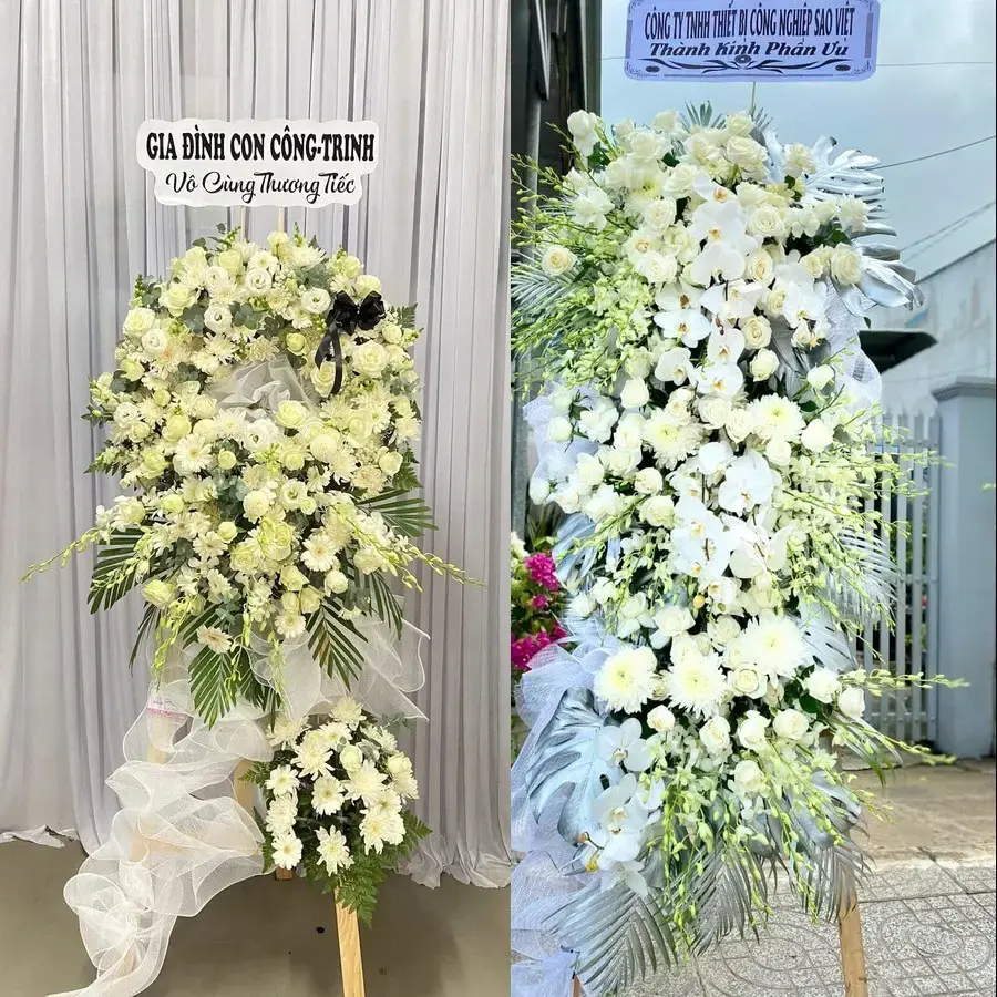 Kệ hoa chia buồn tại Đức Châu