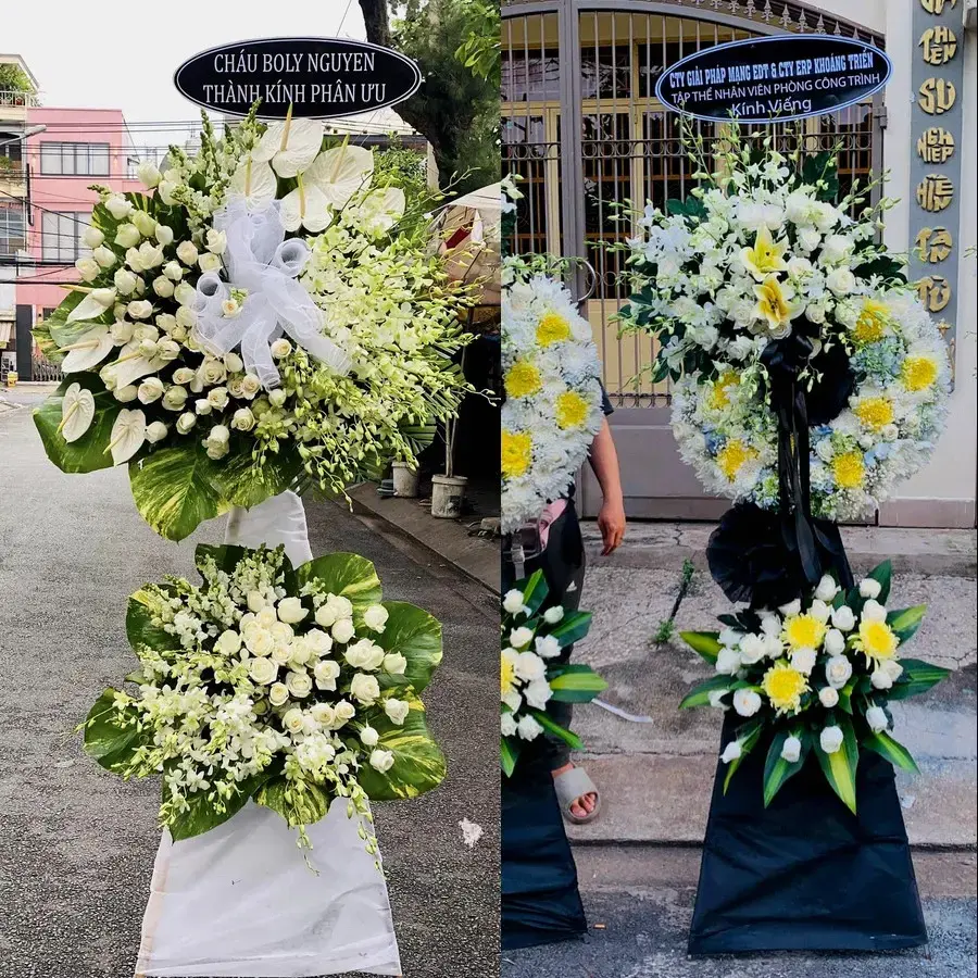 Đặt vòng hoa đám tang Đức Nhuận theo thông tin lễ