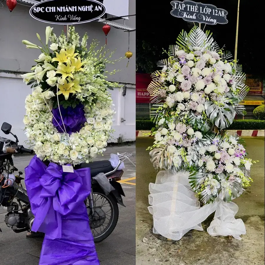 Kệ hoa chia buồn tại Đức Phổ