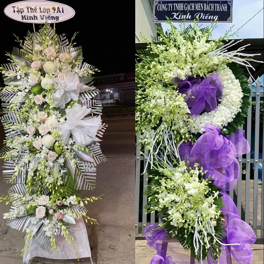 Kệ hoa chia buồn tại Đường Hào