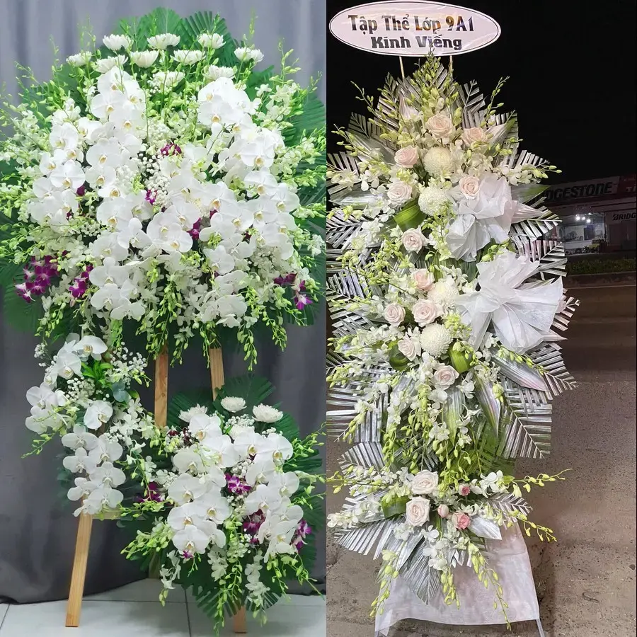 Kệ hoa chia buồn tại Duy Tiên