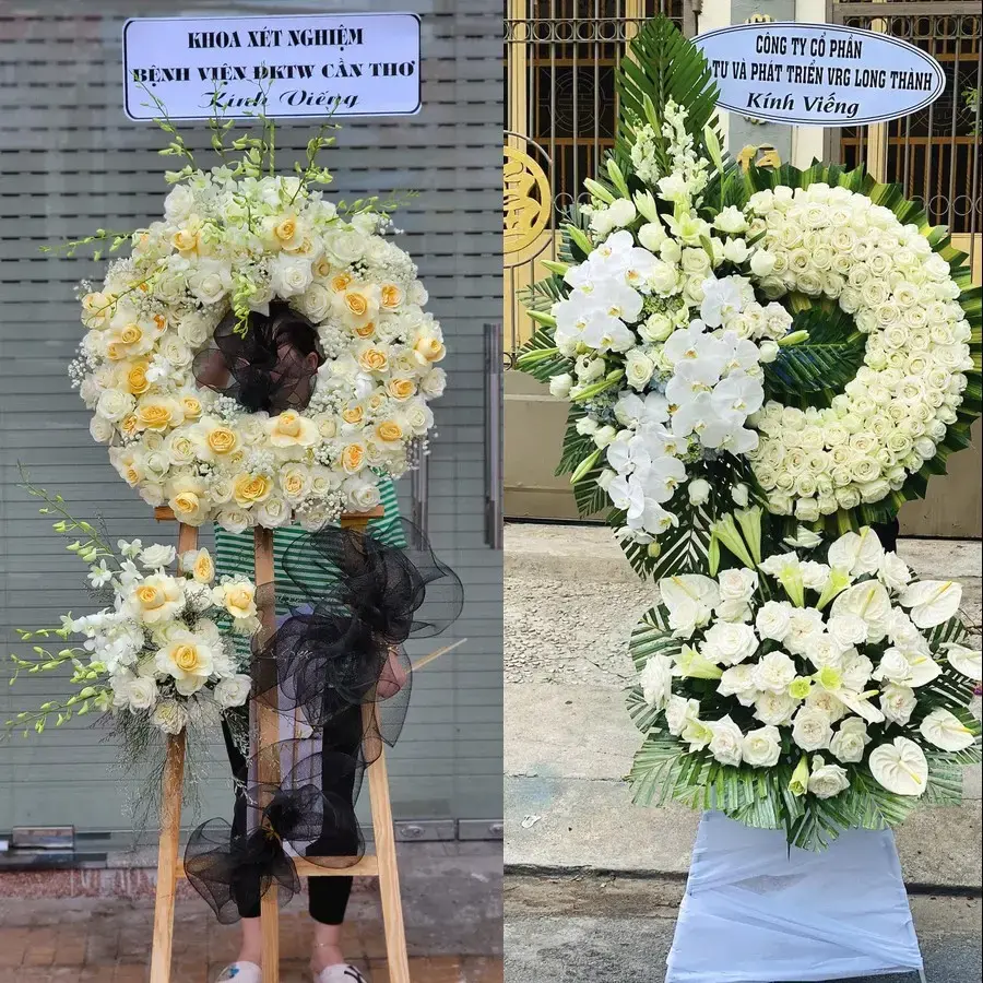 Kệ hoa chia buồn tại Giao Hoà