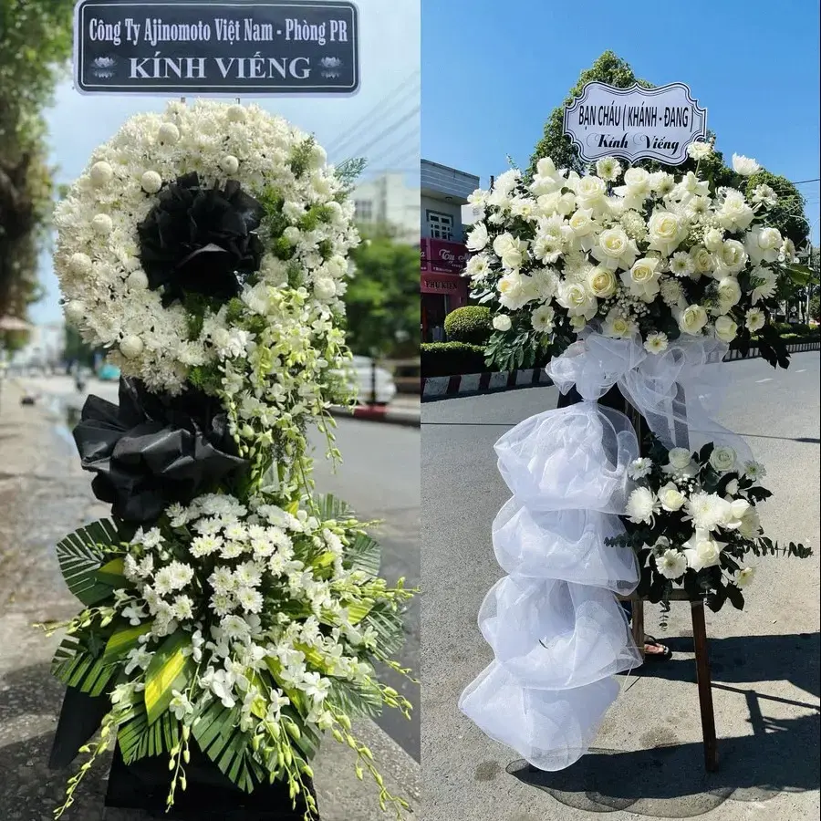 Kệ hoa chia buồn tại Giao Long