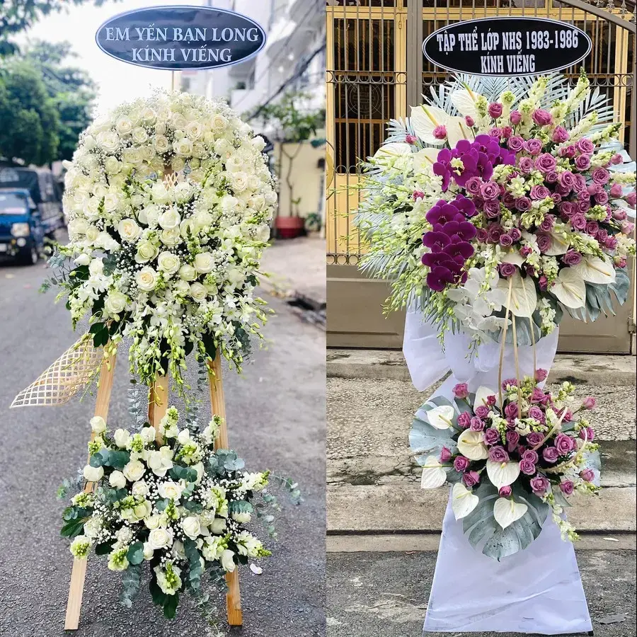 Kệ hoa chia buồn tại Hạ Bằng