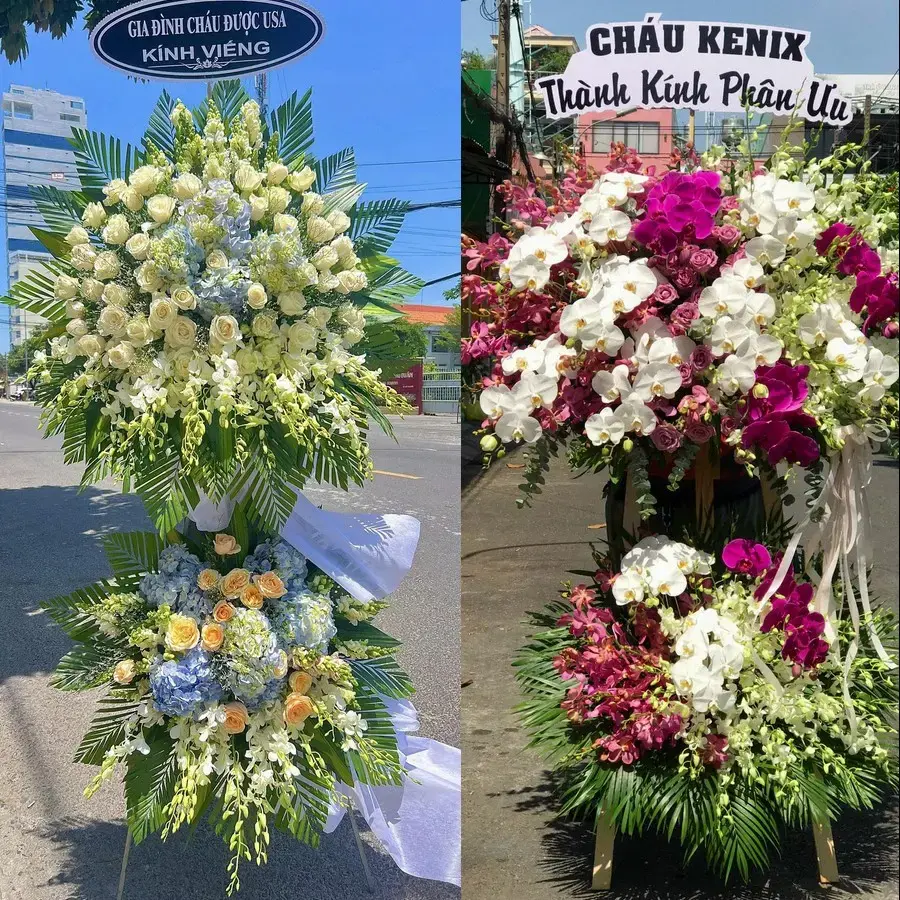 Kệ hoa chia buồn tại Hậu Lộc