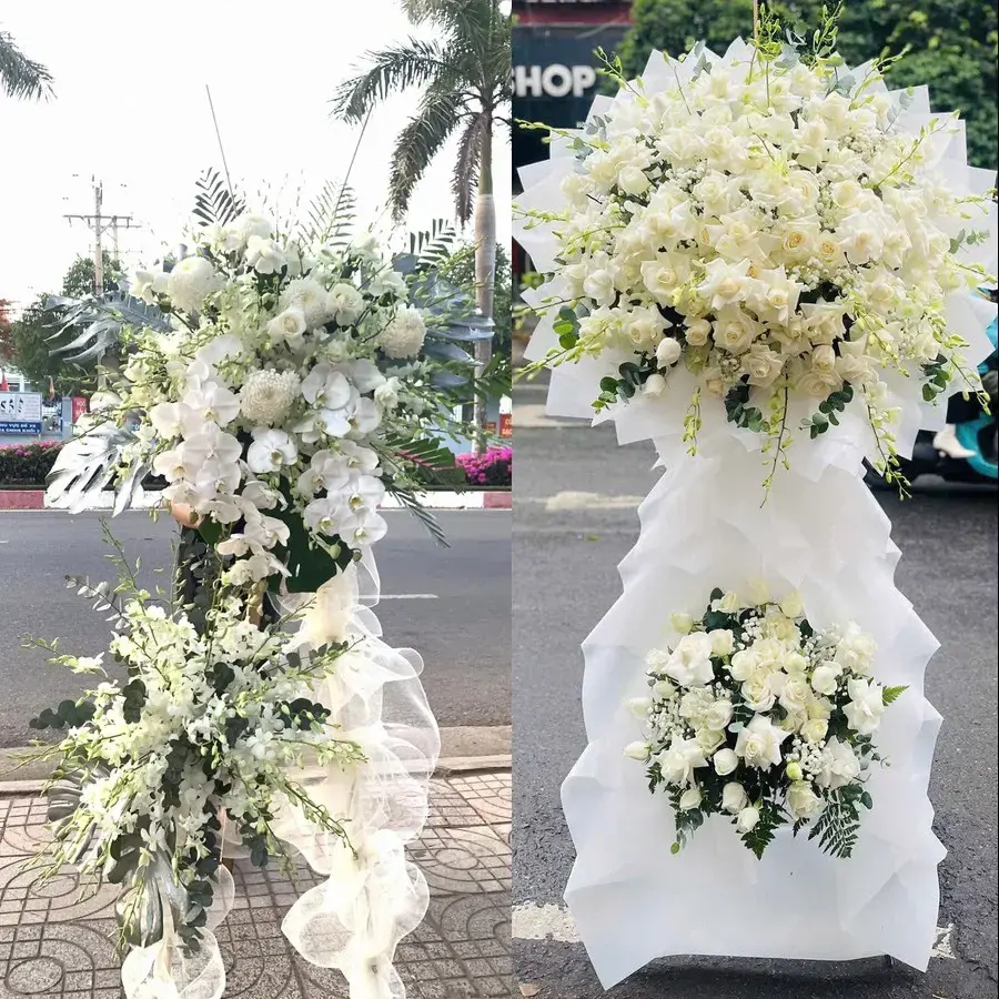 Kệ hoa chia buồn tại Hiệp Hòa, Quảng Ninh