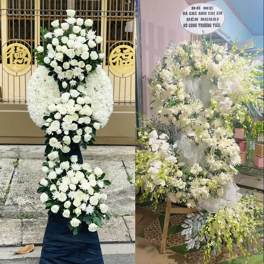Vòng hoa đám tang tại Hóa Châu