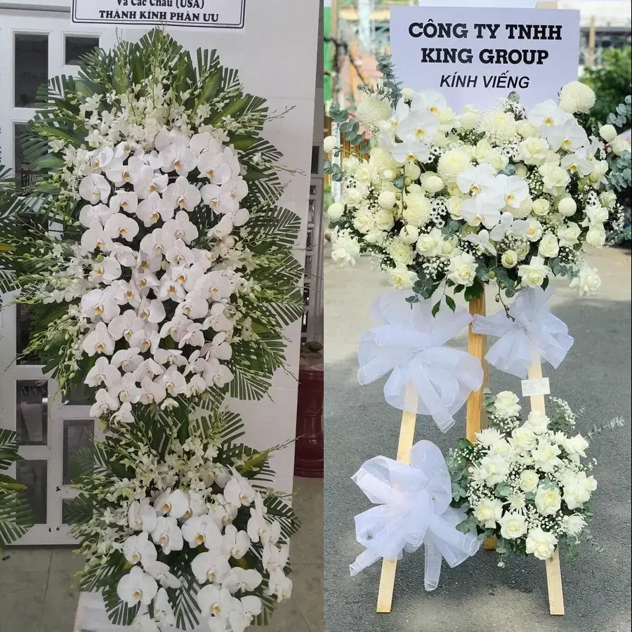 Kệ hoa chia buồn tại Hòa Hiệp