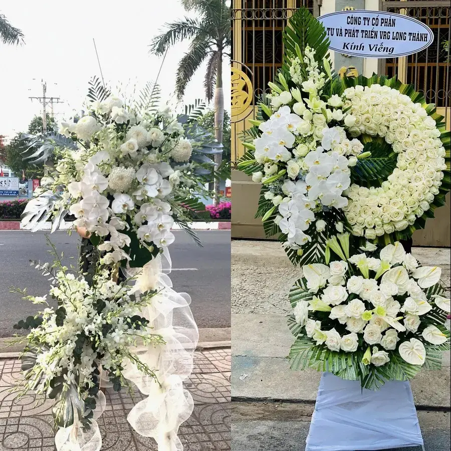 Kệ hoa chia buồn tại Hòa Thuận