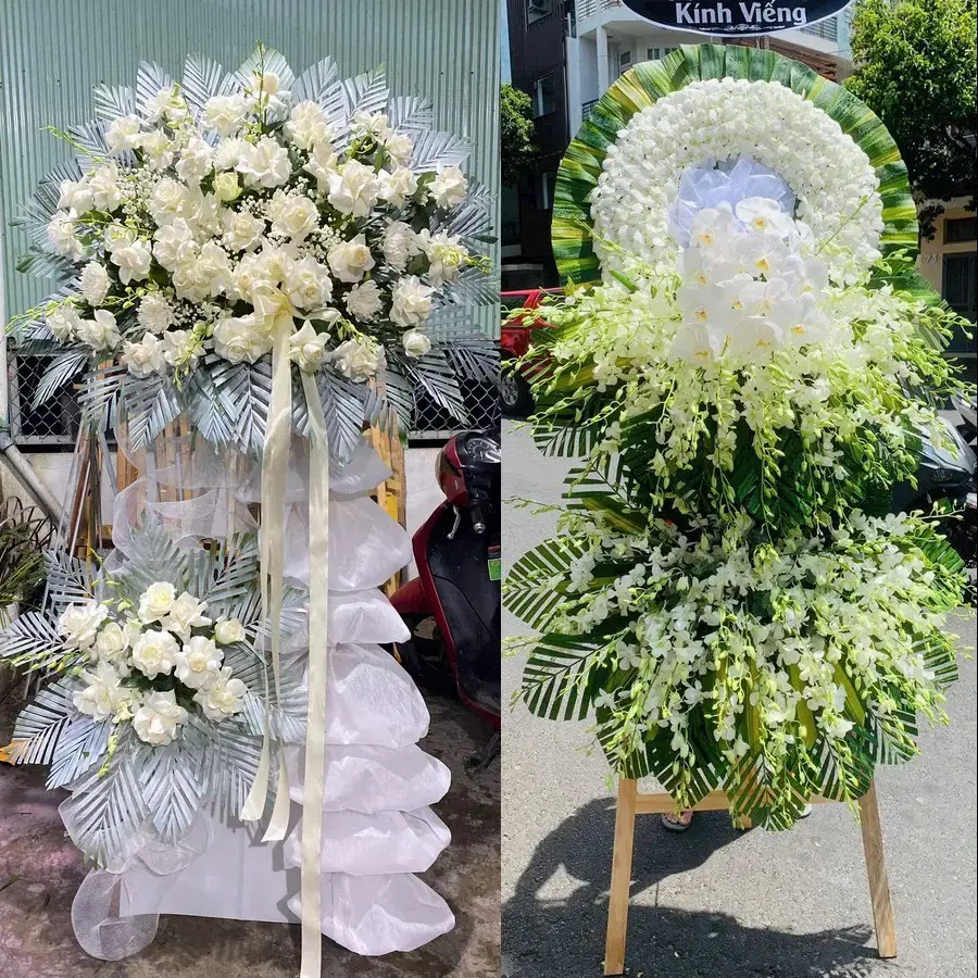 Vòng hoa đám tang tại Hoàn Long