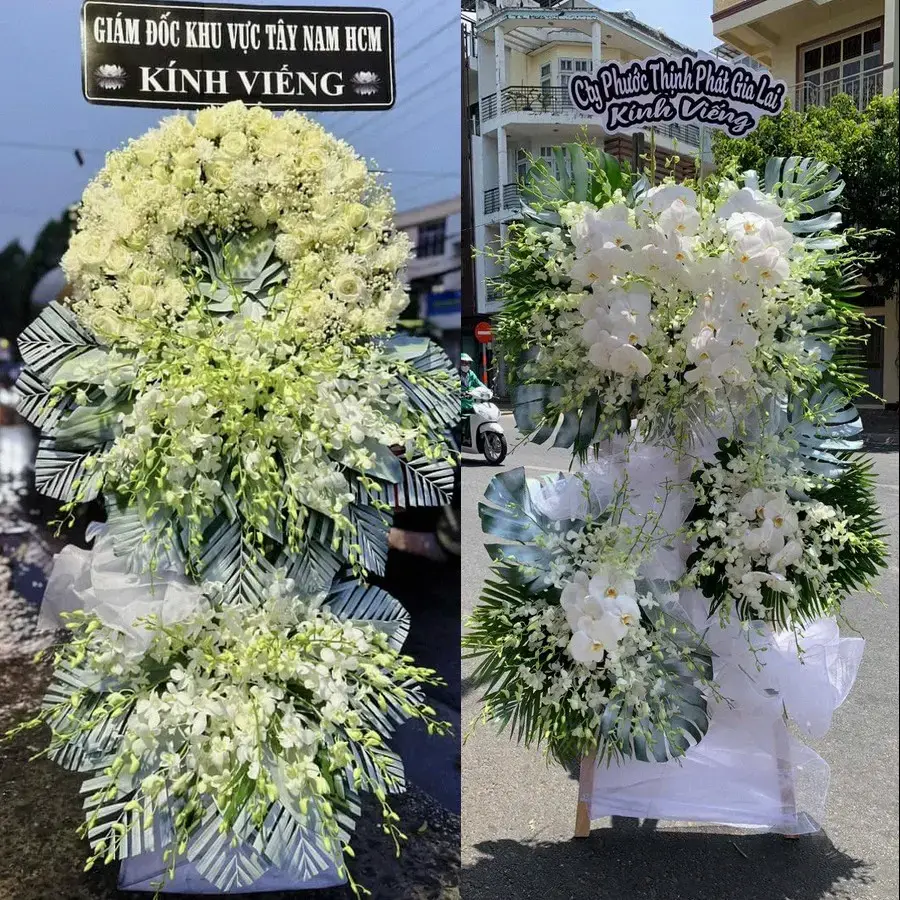Vòng hoa đám tang tại Hoàng Hoa Thám