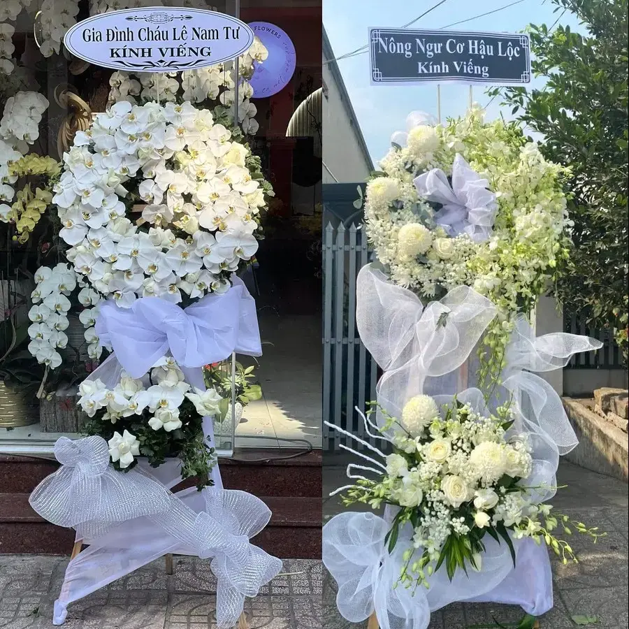 Kệ hoa chia buồn tại Hoàng Hoa Thám