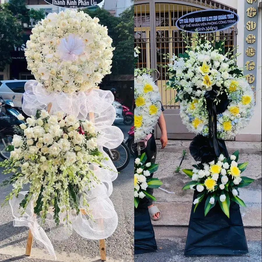 Vòng hoa đám tang tại Hội An Đông