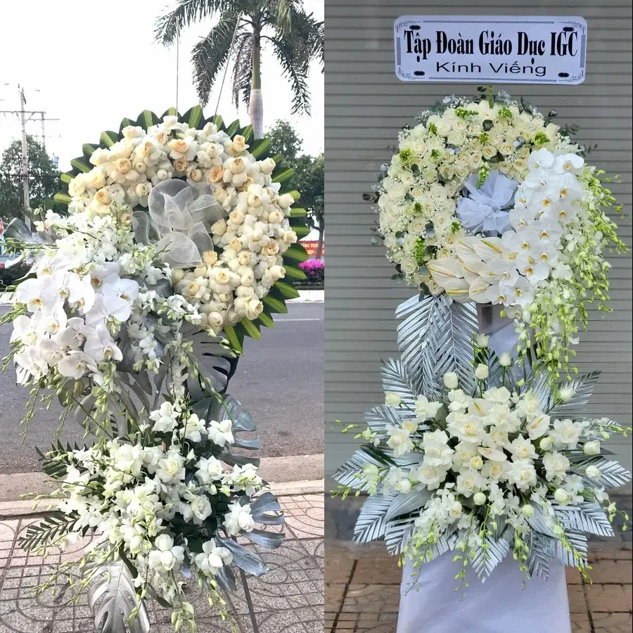 Kệ hoa chia buồn tại Hội Cư