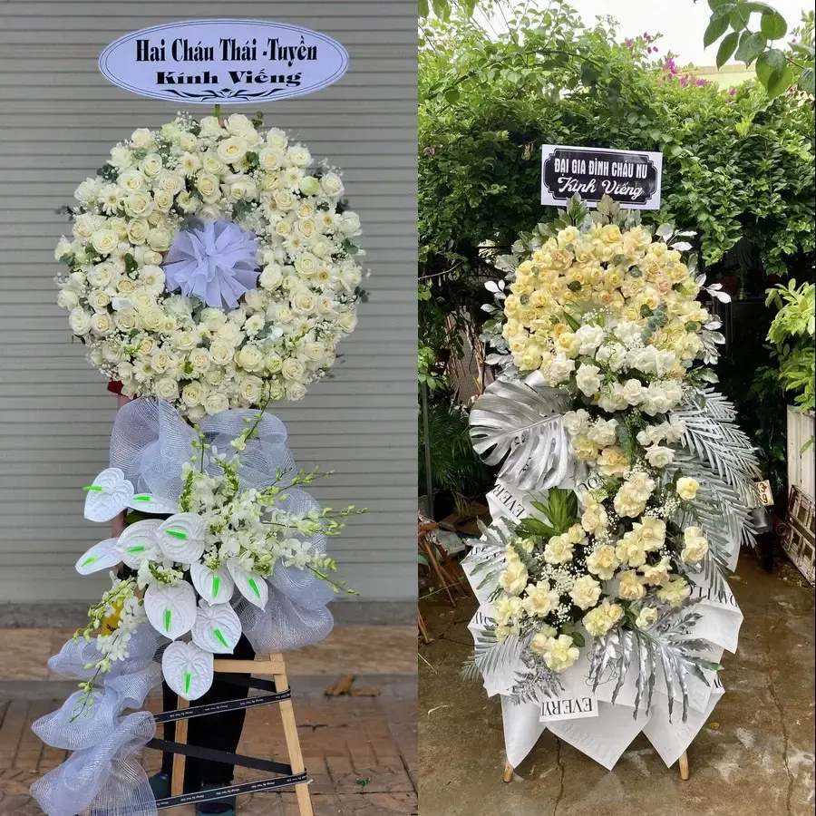 Kệ hoa chia buồn tại Hồng Quang
