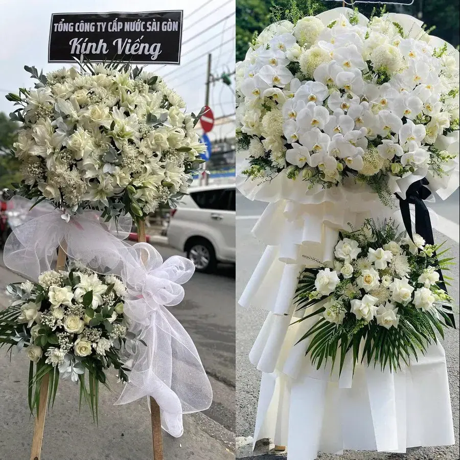 Kệ hoa chia buồn tại Hồng Sơn