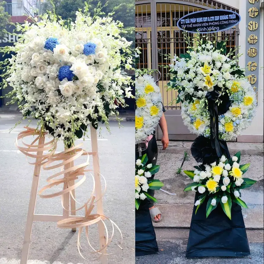 Kệ hoa chia buồn tại Hợp Minh