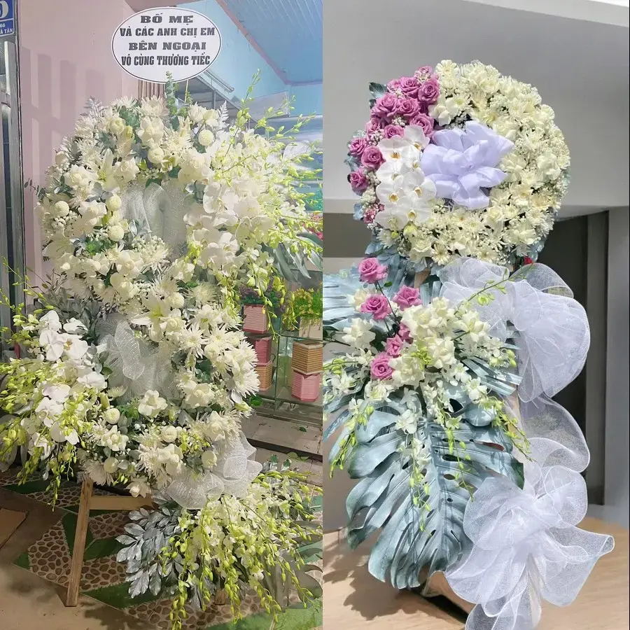 Vòng hoa đám tang tại Hùng Châu
