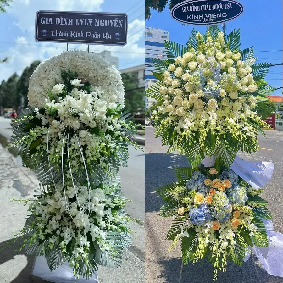 Kệ hoa chia buồn tại Hưng Đạo