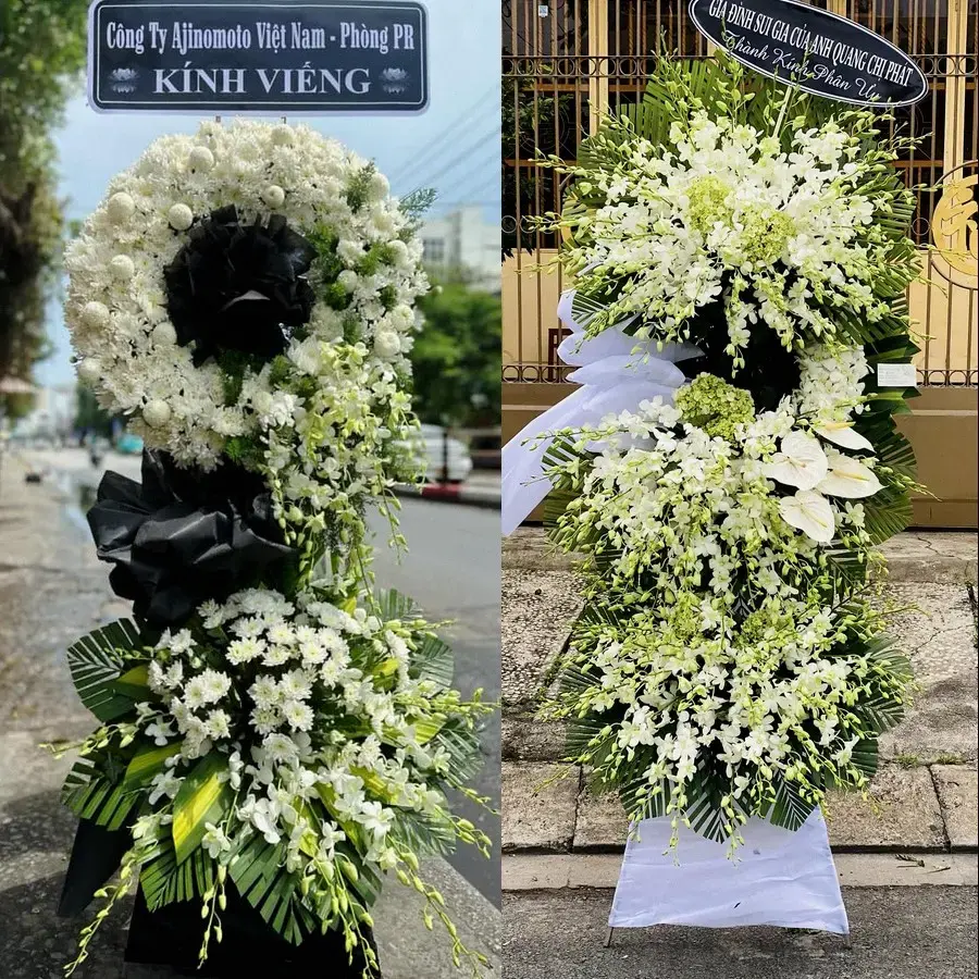 Vòng hoa đám tang tại Hưng Thịnh