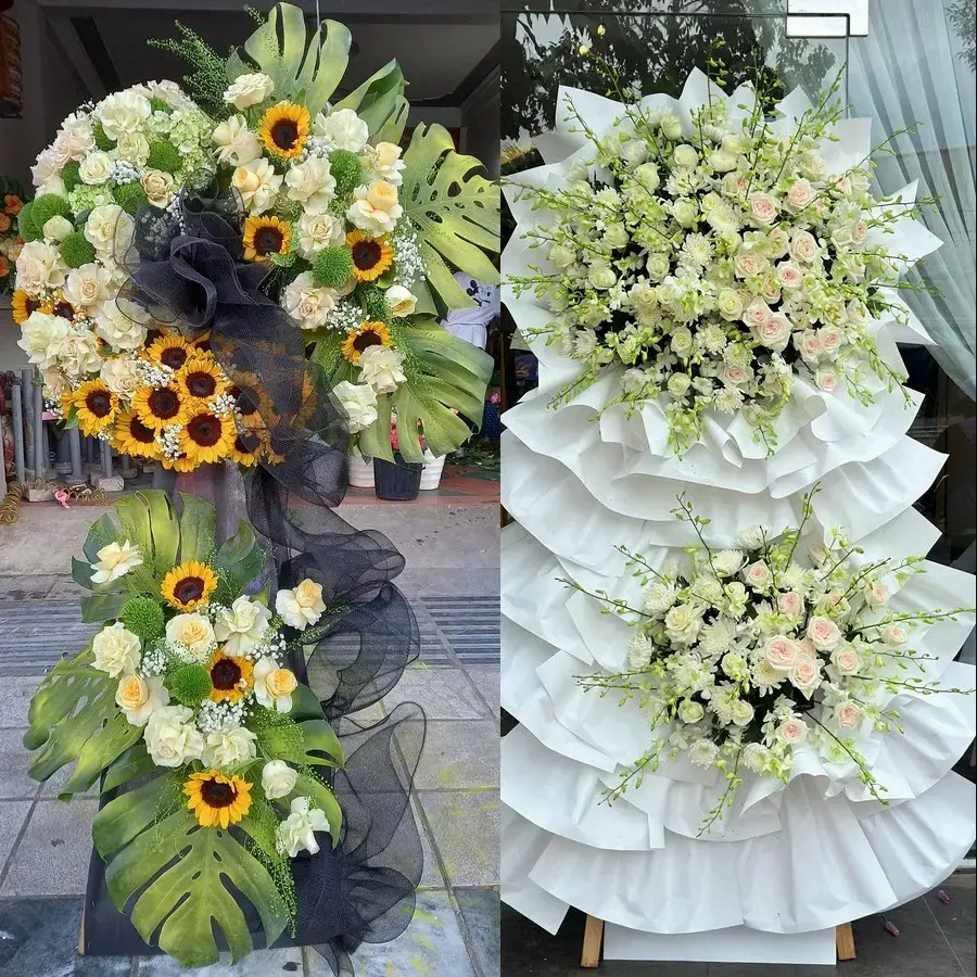 Kệ hoa chia buồn tại Hương An
