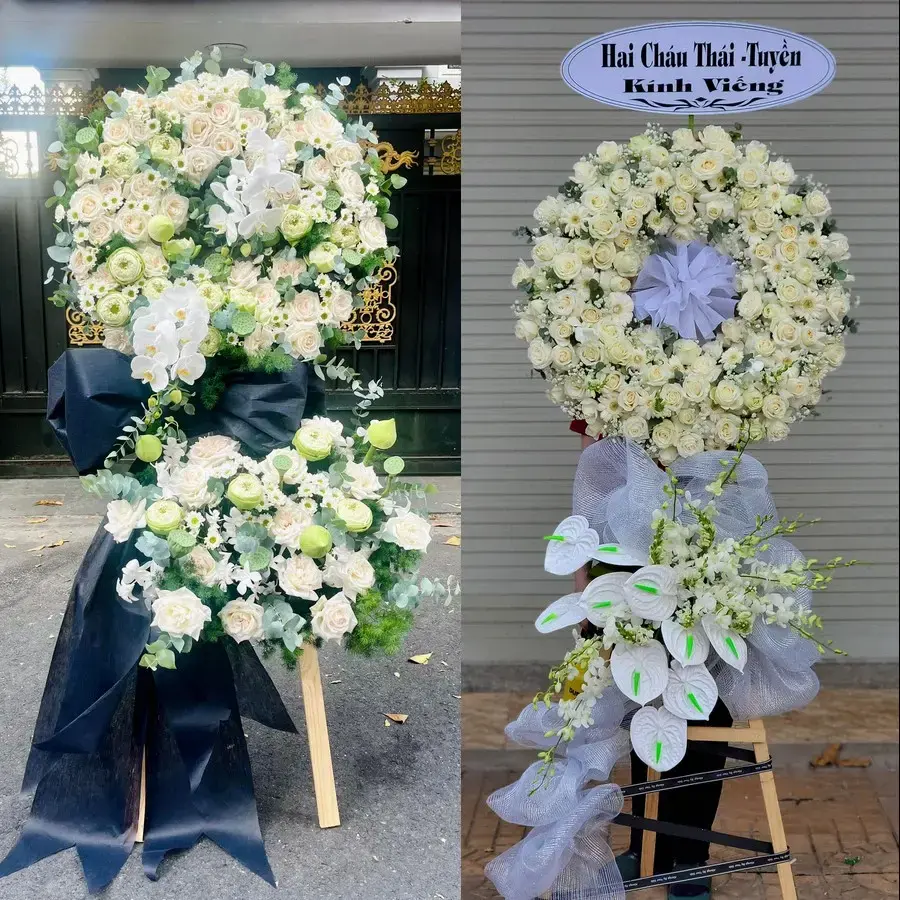 Vòng hoa đám tang tại Kim Thanh, Ninh Bình