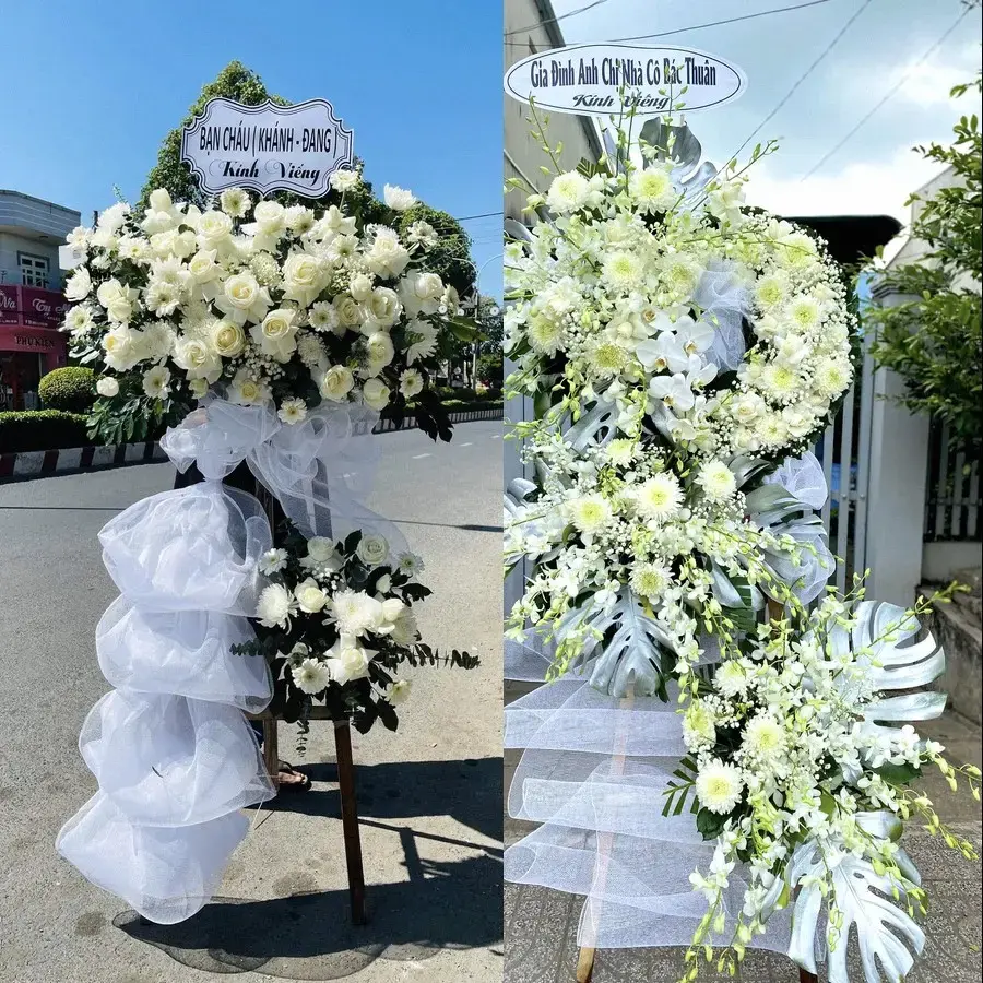 Kệ hoa chia buồn tại Kinh Môn
