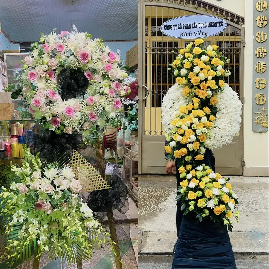 Vòng hoa đám tang tại Kon Tum