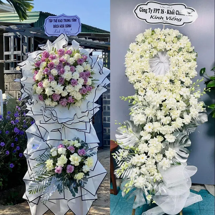 Kệ hoa chia buồn tại Kon Tum